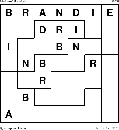The grouppuzzles.com Medium Brandie puzzle for 