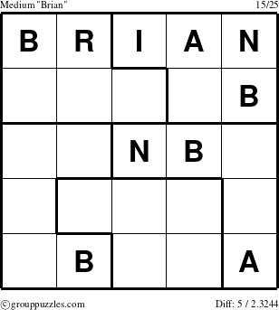 The grouppuzzles.com Medium Brian puzzle for 