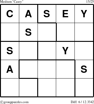 The grouppuzzles.com Medium Casey puzzle for 