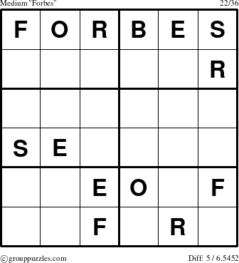 The grouppuzzles.com Medium Forbes puzzle for 