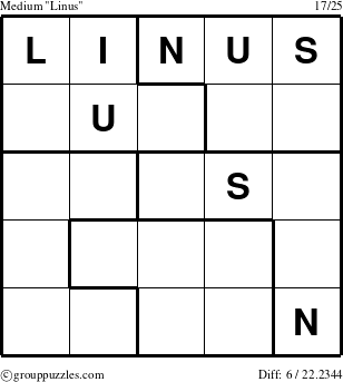 The grouppuzzles.com Medium Linus puzzle for 