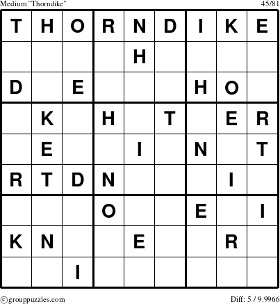 The grouppuzzles.com Medium Thorndike puzzle for 