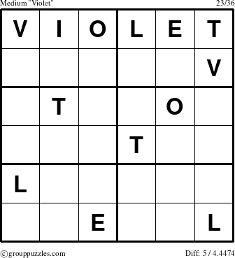 The grouppuzzles.com Medium Violet puzzle for 