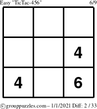 The grouppuzzles.com Easy TicTac-456 puzzle for Friday January 1, 2021